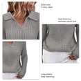 thumbnail image 1 of Suéter De Solapa De Mujer, Suéter De Punto De Mujer Cómodo Poliéster De Color Sólido Para Otoño Invierno ANGGREK  Otros, 1 of 5