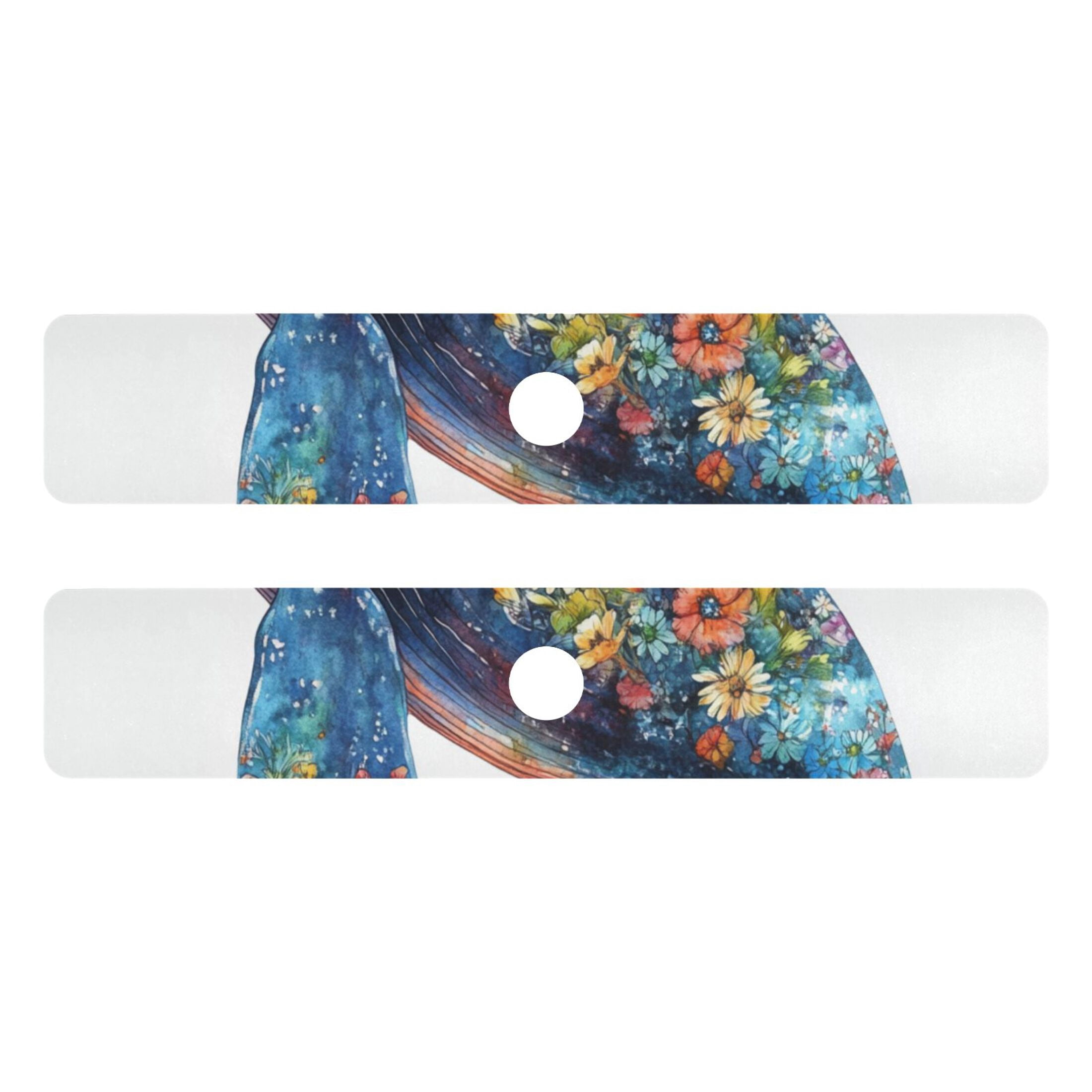 Flowers Whale Sink Splash Guard Faucet 30x5.4in Drying Mat Drying Mat Absorbent Pad for Bathroom Kitchen 2PCS
