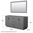 thumbnail image 4 of Wyndham Collection Miranda 66" No Sink Wood Double Bathroom Vanity in Gray/Black, 4 of 5
