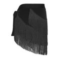 thumbnail image 6 of Haitryli Womens Belly Dance Hip Scarf Tiered Tassel Waist Chain Lace Up Skirt For Salsa Tango Black One Size, 6 of 6