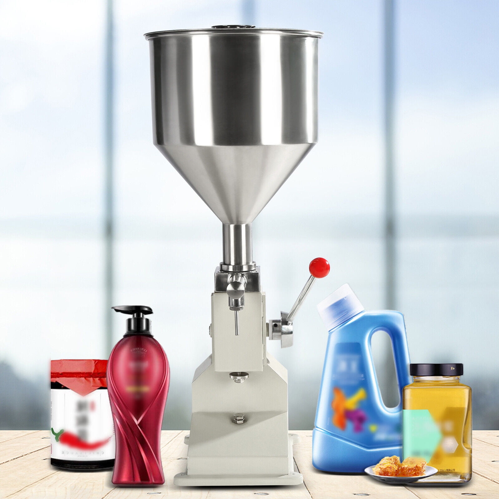 Miumaeov Manual Liquid Filling Machine Stainless Steel Bottle Filler 5