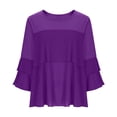 thumbnail image 5 of Laqbezok Chic Tiered Ruffle Sequin Top, Women's Round Neck Sparkly Loose Blouse, Elegant Evening Party Fashion Outfit, 5 of 7