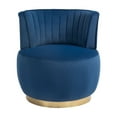 thumbnail image 5 of HOMEFUN 360 Degree Swivel Cuddle Barrel Accent Sofa Chairs, Round Armchairs with Wide Upholstered, Fluffy Velvet Fabric Chair for Living Room, Bedroom, Office, Waiting Rooms(Navy), 5 of 8