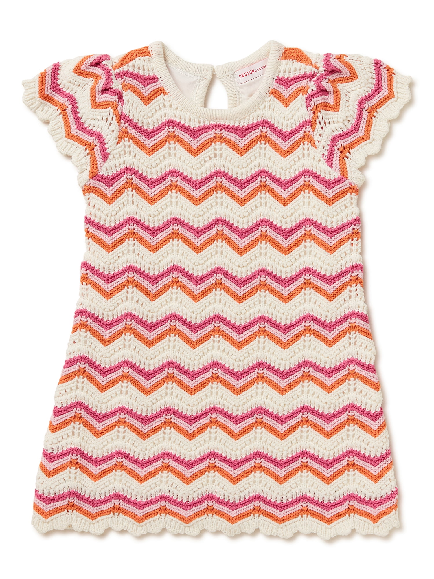 Design History Toddler Girls Short Sleeve Crochet Dress, Sizes 2T-5T ...