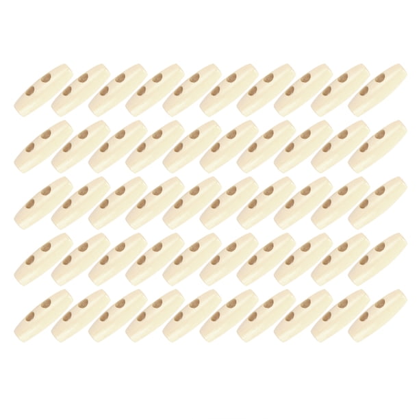 Botón 50 Uds. Botones En Forma De Oliva Botones De Madera De Color Crema Accesorios De Costura De Tela 30mm