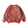 thumbnail image 2 of SGFCWSX Girls Long Sleeve Sweatshirt Winter Fleece Lined Pullover Top Kids Fashion Print Crew Neck Sweatshirts Orange Size 11-12 Years, 2 of 3