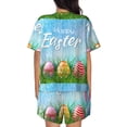 thumbnail image 6 of Haiem Happy Easter Pattern Pajama Set for Women 2 Piece Lounge Set Short Sleeve Tops and Shorts Soft Sleepwear-3X-Large, 6 of 7