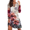 thumbnail image 1 of Gibobby Vestido Casual para Mujer Vestido de manga larga con cuello redondo y bolsillos para mujer(Caqui,XL), 1 of 5
