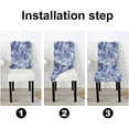 thumbnail image 2 of Chair Cover Set of 6 Abstract Indigo Tie Dyed Textured Background Kitchen Slipcover Chairs Covers Elastic Chair Cover for Living Room, Restaurant, Wedding, 2 of 4