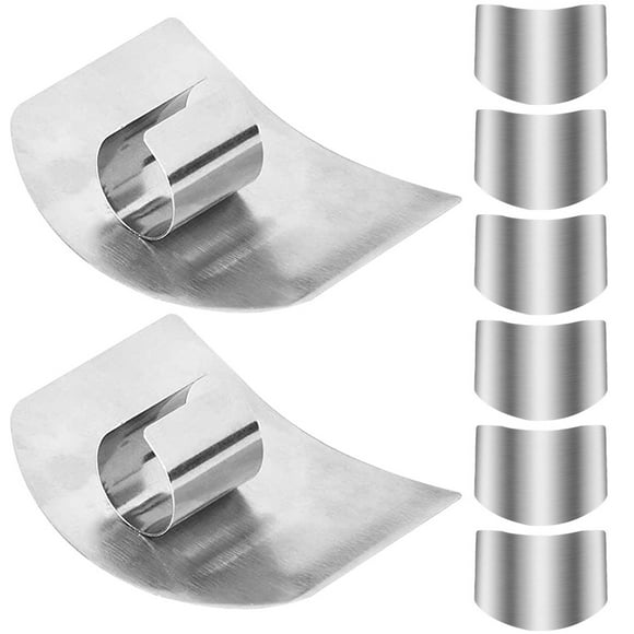 GOOHOCHY 8 protectores de dedos de acero inoxidable para cortar verduras y frutas.