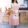 thumbnail image 4 of Cartoon Apron Polyester Oilproof Hanging Neck Apron for Baking Roasting Cooking(Red), 4 of 8