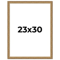 23x30 Frame Gold Solid Wood Picture Frame Width 1.25 Inches | Interior Frame Depth 0.375 Inches |