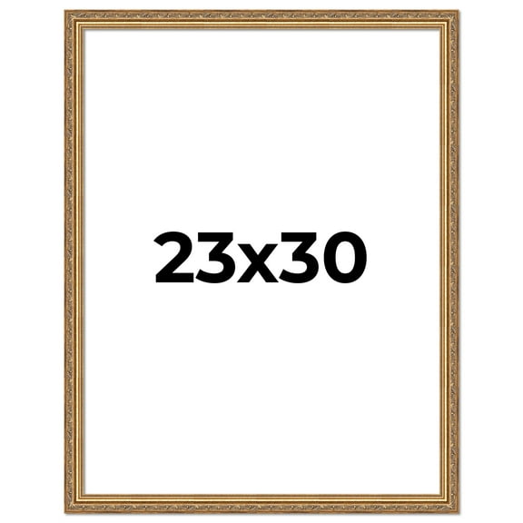 23x30 Frame Gold Solid Wood Picture Frame Width 1.25 Inches | Interior Frame Depth 0.375 Inches |