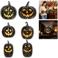 thumbnail image 2 of OJSFQUFP Halloween Decorations - Fall Decor - Handmade Terracotta Jack O Pumpkin with LED Light Cute Decoration Centerpieces for Tables Porch Yard Home Kitchen Front Door Mantel, 2 of 4