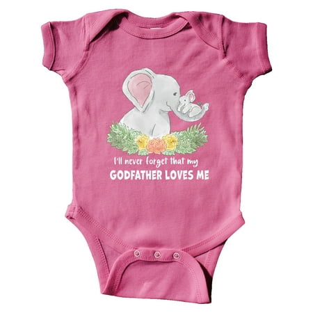 

Inktastic I ll Never Forget That My Godfather Loves Me Cute Elephants Gift Baby Boy or Baby Girl Bodysuit