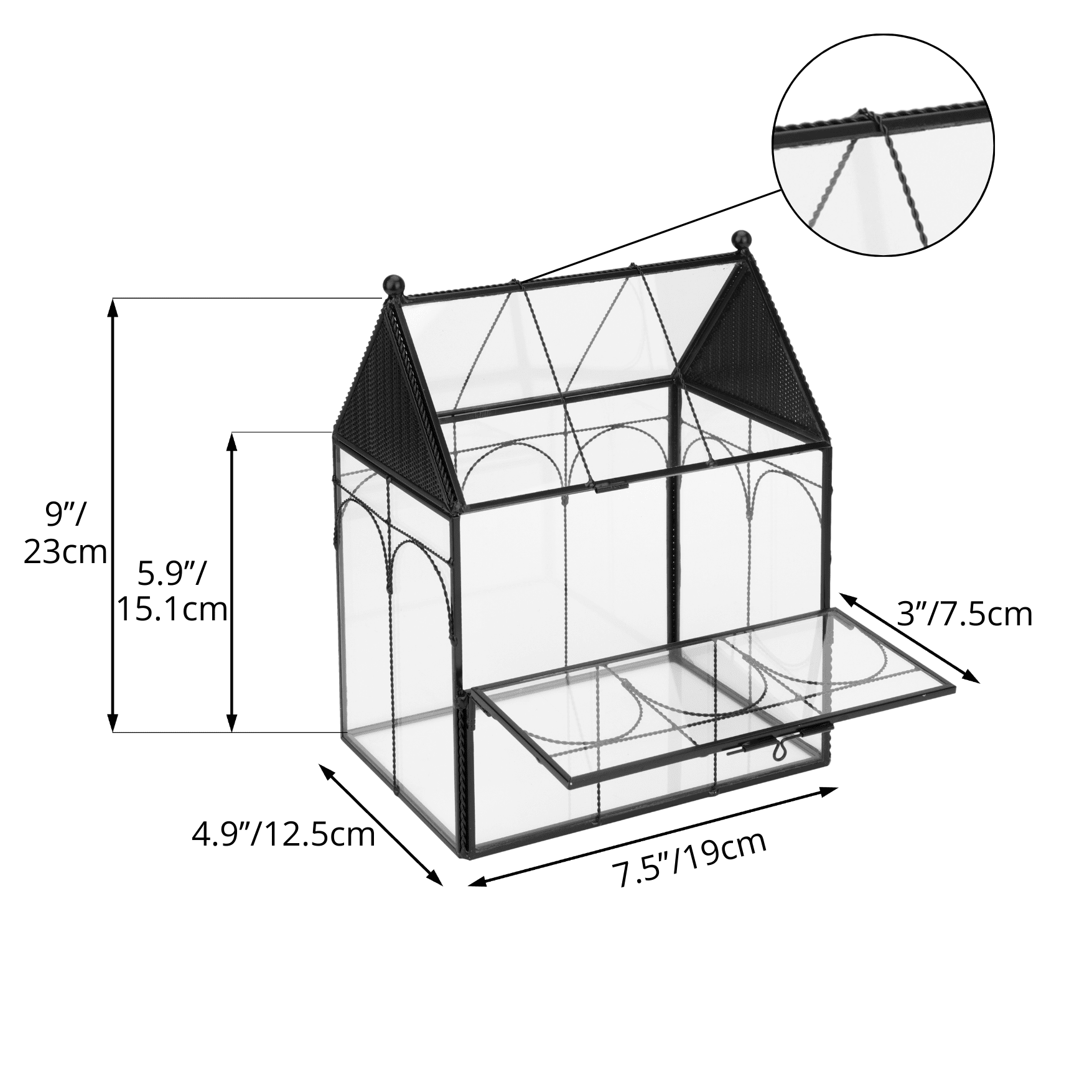 NCYP Glass Terrarium Enclosure with Vents for Insects and Spiders, Front Open