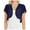 Navy, variant on BODOAO Women's Cardigan Bolero Shrug Ruffle Short Sleeve Open Front Loose Sheer Jackets for Tops European and American New Ladies Chiffon Sleeve Short Sleeve Cardigan Beige L