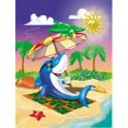 thumbnail image 1 of Dolphin Sunning on the Beach Flag Garden Size, 1 of 1
