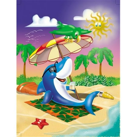 Dolphin Sunning on the Beach Flag Garden Size