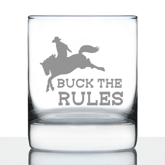 Bevvee Whiskey Rocks Glass 10.25 oz Buck The Rules Gifts for Whiskey Enthusiasts Glassware & Drinkware