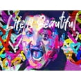 thumbnail image 4 of Stephen Chambers 32x25 White Modern Wood Framed Wall Art Titled - John Belushi Life Is Beautiful, 4 of 6