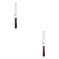 thumbnail image 4 of Kearding Espátula para glaseado de acero inoxidable, raspador para hornear pasteles, crema, mantequilla, raspador, utensilios profesionales Tipo 2 8 pulgadas 2Conjunto, 4 of 5