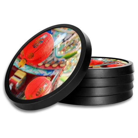 

Silicone Non-Slip Drink Coasters with Removable Printed Absorbent Felt Pad - Set of 4 - Hanging Oriental Lanterns