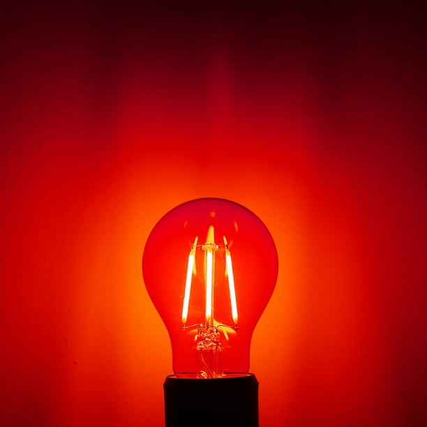Ampoule LED A19 Rouge, 4W Ampoules Colorées à Filament, Équivalent 40W,  Ampoule Edison Culot E26, 400lm, pour Chambre, Lumière d'Ambiance, Fête Fête  Halloween Décoration, Paquet de 6 