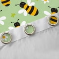 thumbnail image 4 of Homewish Kawaii Bee Blackout Curtains Set of 2 (52x84 Each) for Children Teens,Flower Animal Window Curtains,Green Yellow Black Curtains and Drapes,Luxury Bedroom Decor, 4 of 6