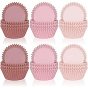 600Pcs Dusty Pink Cupcake Liners Dusty Pink Gradient Color Baking Cups Holders Dusty Rose Cupcake Wrappers Muffin Liners for Baby Shower Bridal Shower Wedding Party Supplies