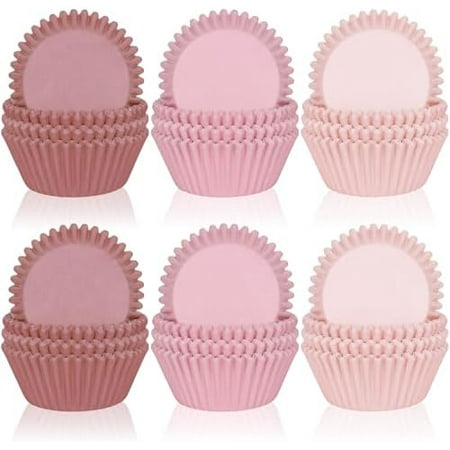 600Pcs Dusty Pink Cupcake Liners Dusty Pink Gradient Color Baking Cups Holders Dusty Rose Cupcake Wrappers Muffin Liners for Baby Shower Bridal Shower Wedding Party Supplies