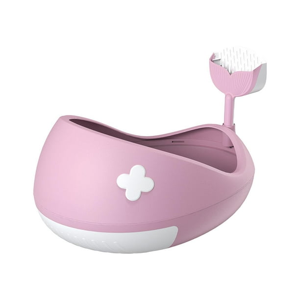 Caja de arena abierta para gatos perfecl antisalpicaduras rosa