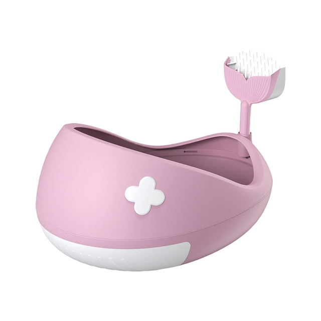 Almencla Cat Litter Box Kitten Potty Toilet Cat Sand Box Cat Sand Basin Kitty Pink