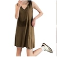 thumbnail image 2 of Kaemgyyd Nightgown for Women Soft Loose Sleeveless V Neck Mini Pajama Dress Comfy Loungewear Basic Solid Color Sleepwear, 2 of 4
