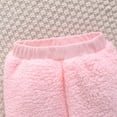 thumbnail image 6 of Baby Outfits For Girls Autumn And Winter Baby 1 3 Years Old Top Round Neck Solid Color Rabbit Pocket Warm Fuzzy Suit Baby Boy's Clothing Pink 3 Months-6 Months, 6 of 6