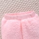 thumbnail image 3 of Gibobby Conjunto de ropa para bebé y niño Otoño e invierno bebé 1 3 años Top cuello redondo Color sólido bolsillo de conejo cálido traje de lana(Rosa, 18-24 Meses), 3 of 5