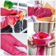 thumbnail image 2 of Guantes de goma para lavavajillas de cocina, guantes de limpieza para el hogar, impermeables, reutilizables (rosa roja mediana) JAMW Sencillez, 2 of 5