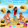 thumbnail image 5 of KiddiTouch Sand Toys, 35Pcs Beach Toys, Sandbox Toys with 3 Truck 2 Collapsible Beach Bucket, Sand Castle Toys Kit, Animal Dinosaur Molds, Shovel Set, 2 Mesh Bag, Summer Toys for Kids Toddlers Boys G, 5 of 9