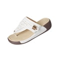 thumbnail image 3 of Willtoo Women Wedge Sandals Platforms Open Toe Chunky Heels Hollow Slippers Slip on Vintage Wide Width Non-Slip Summer Dressy Solid Color Fashion Walking Comfort Beach Outdoor Shoes, 3 of 5