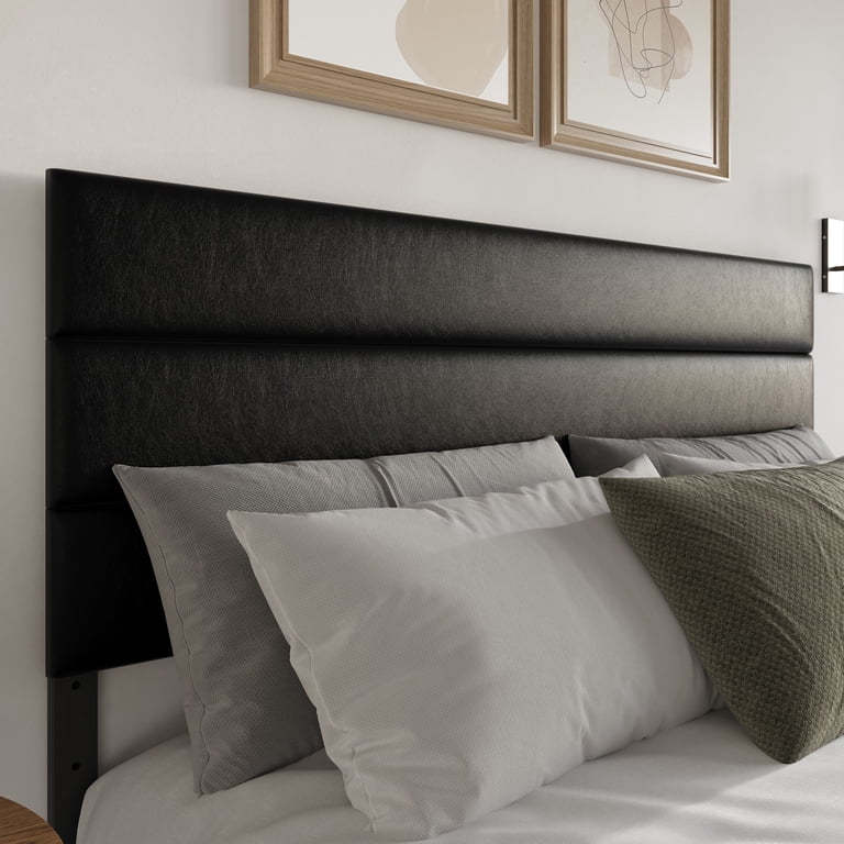 Home Design Scranton Queen Upholstered Headboard, Black photo 2