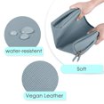 thumbnail image 3 of Bolsa de maquillaje pequeña, bolsa de maquillaje de cuero vegano, bolsa con cremallera, organizador cosmético de viaje para bolso de mujer, 3 of 7