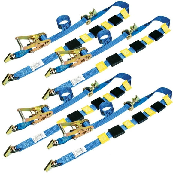 VULCAN Car Tie Downs - E Track Rolling Idler 3-Cleat - 120 inch - 4 Pack - 3300 Lbs SWL