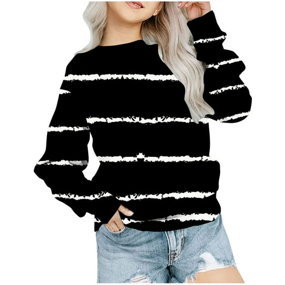 TFEOQRY Toddler Girls Fashion Blouse Crewneck Wave print Sweatshirt Long Sleeve Pullover Tops