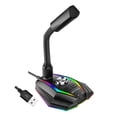 thumbnail image 4 of Ordenador USB micrófono RGB Base HD tarjeta de sonido con auriculares unidad libre reducción de ruido giratoria receptor - type-b Gloria Micrófono de audio HD, 4 of 6