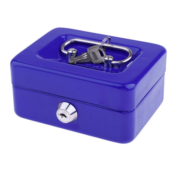 Portable Mini Steel Organizer Box with Key,Lockable Safe Household