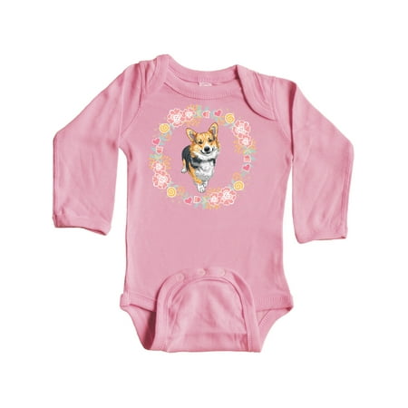 

Inktastic Corgi Gifts for Dog Lovers Gift Baby Girl Long Sleeve Bodysuit