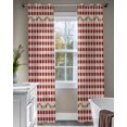 thumbnail image 4 of Western Texas Star Retro Sheer Curtains 63 Inch Length 2 Panels Set for Living Room/Bedroom, Country Vintage Red Beige Plaid Kitchen Curtains Grommet Semi-Sheer Curtains Window Treatments 42"x63"x2, 4 of 7