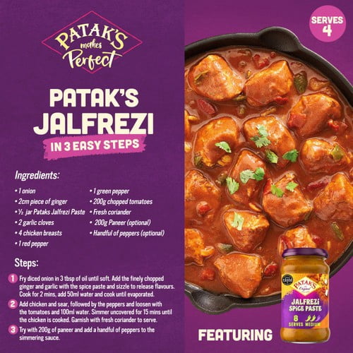 Patak's Jalfrezi Spice Paste 283g, British Import (Pack of 2)