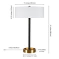 thumbnail image 3 of Evelyn&Zoe Estella 24" Tall Two-Tone Table Lamp with Fabric Shade in Matte Black/Brass/White, 3 of 8