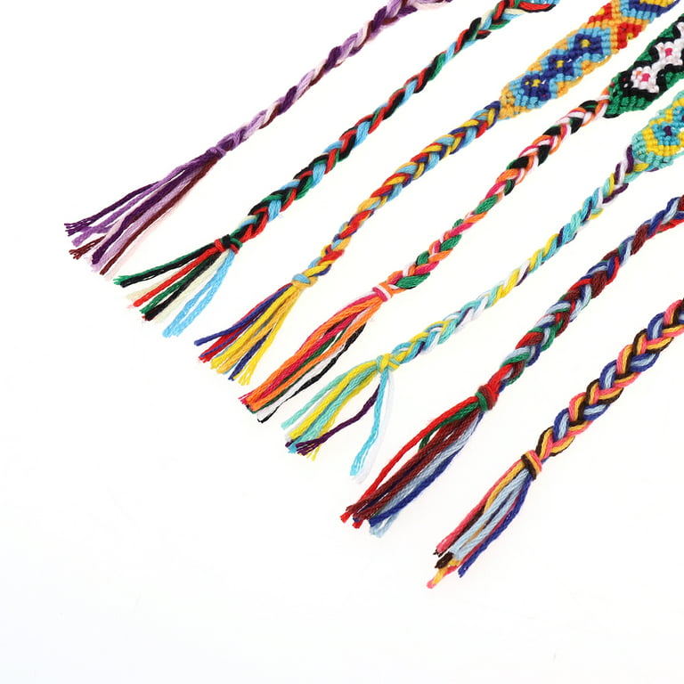 6Pcs Handmade Braided Woven Friendship Bracelets Bulk for Men Women Wrist  Ankle Cool Gift (Random Color) 